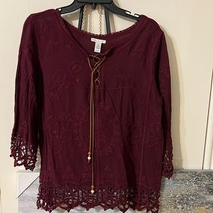 Cato Maroon rustic top